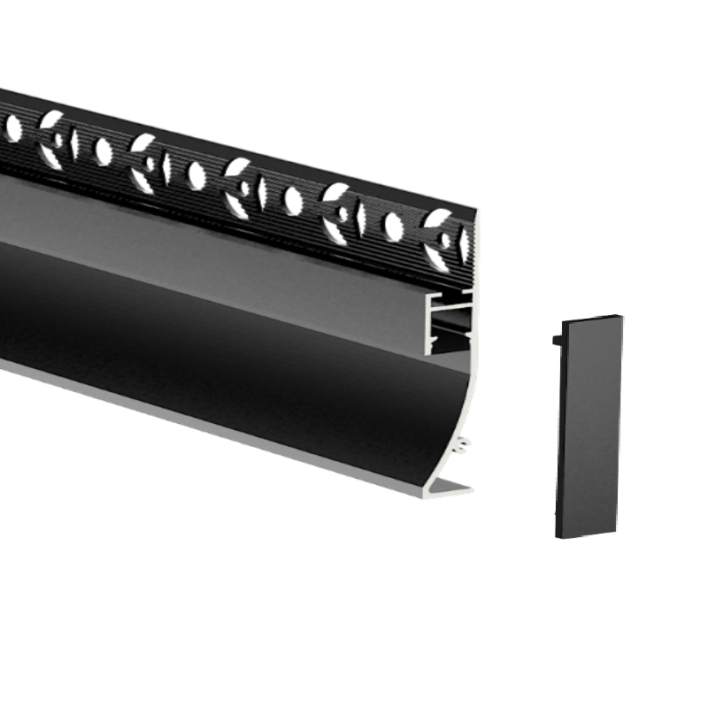 Tile Wall LED Baseboard Profile For 8mm Light Strips